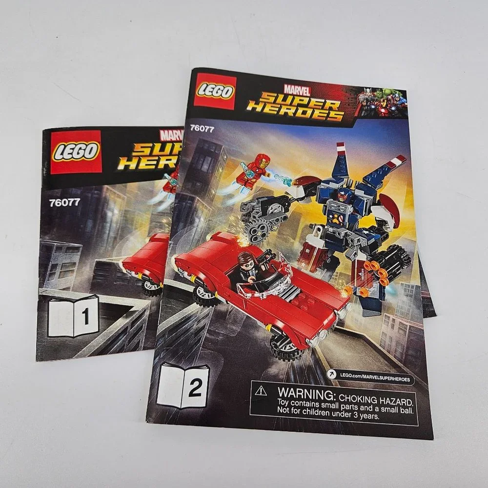 Lego Iron Man Avengers 76077 1 & 2 Manual Instruction Book ONLY No Brick Fig